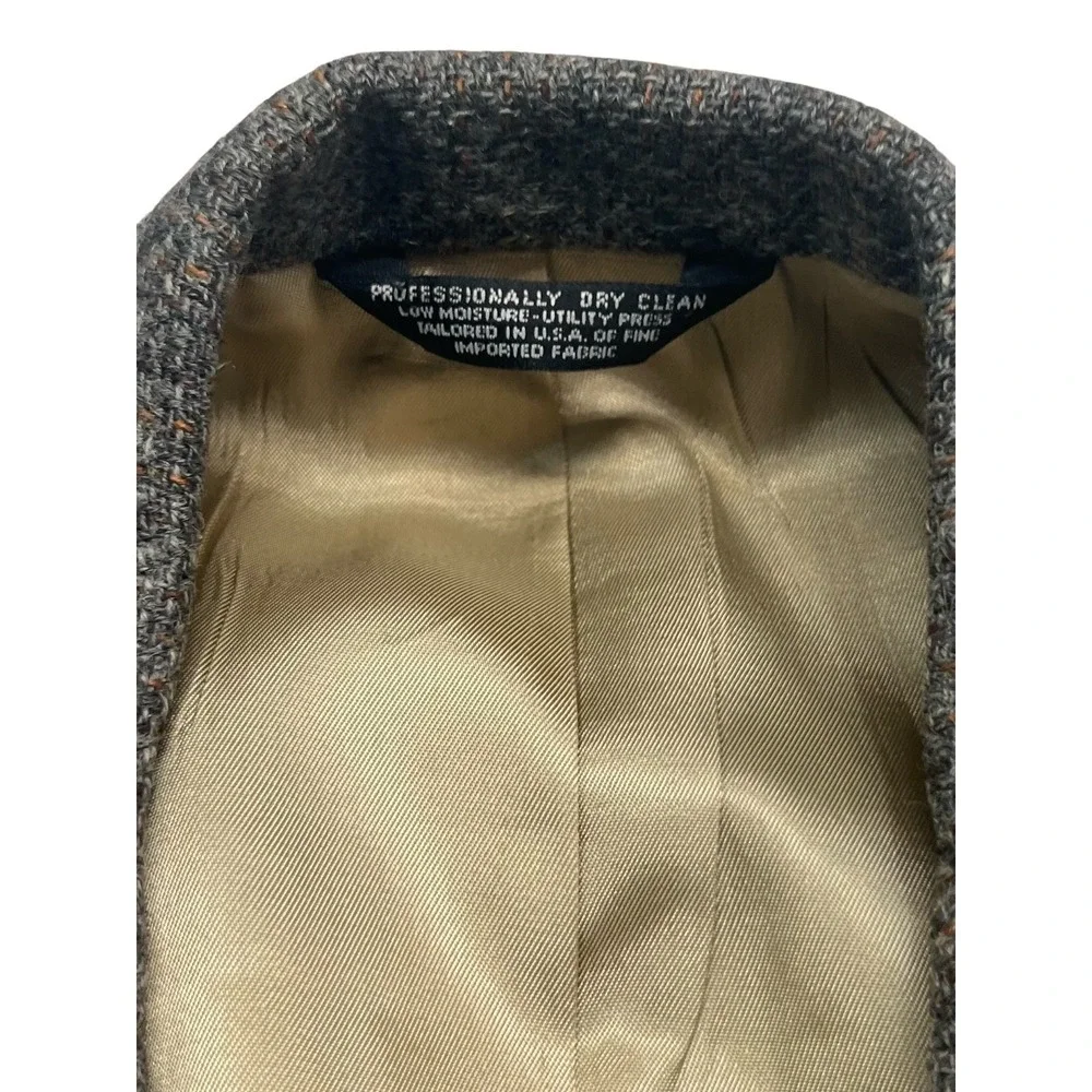 vtg Racquet Club Marx Tweed 44R Gray Pink Stripe Blazer Jacket Sport Coat USA